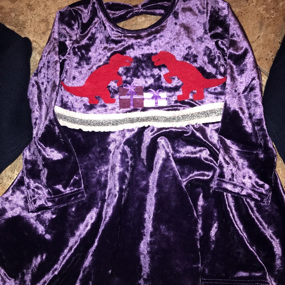 Christmas dinosaur dress